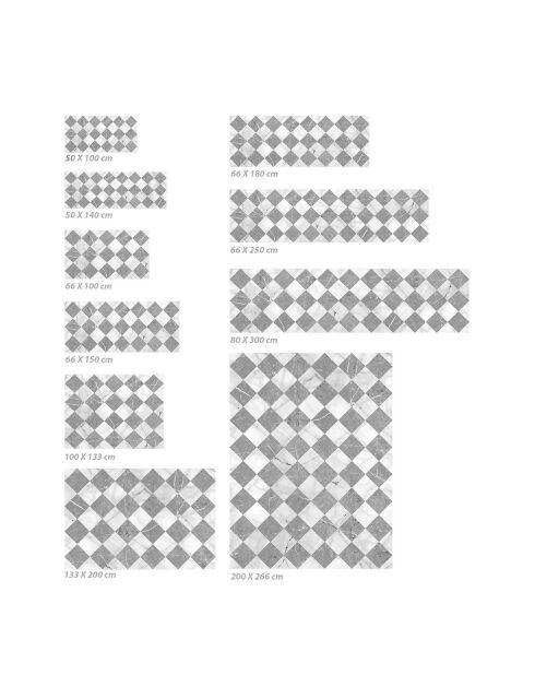 Tapis vinyle Gadir gris - 80x300 cm