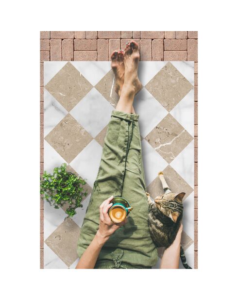 Tapis vinyle Gadir sépia - 80x300 cm