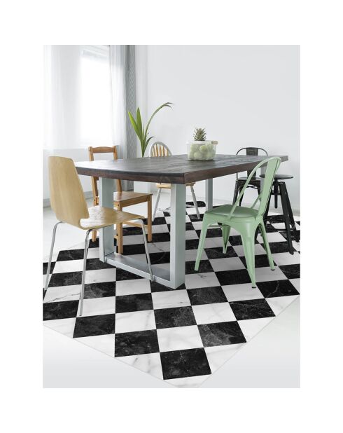 Tapis vinyle Gadir noir/blanc - 133x200 cm