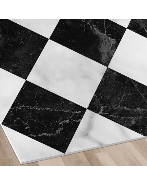 Tapis vinyle Gadir noir/blanc - 133x200 cm