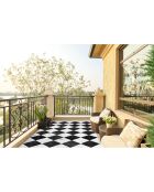 Tapis vinyle Gadir noir/blanc - 133x200 cm