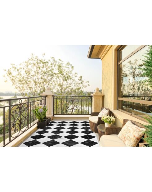 Tapis vinyle Gadir noir/blanc - 133x200 cm