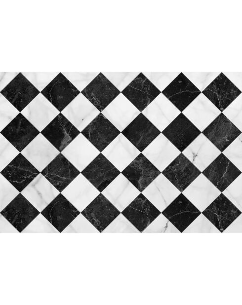 Tapis vinyle Gadir noir/blanc - 133x200 cm
