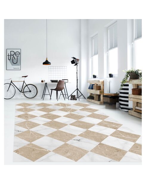 Tapis vinyle Gadir sépia - 133x200 cm