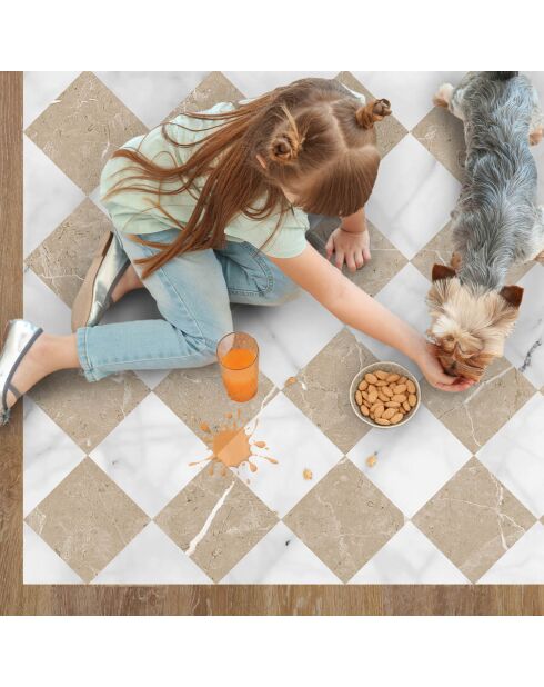 Tapis vinyle Gadir sépia - 133x200 cm