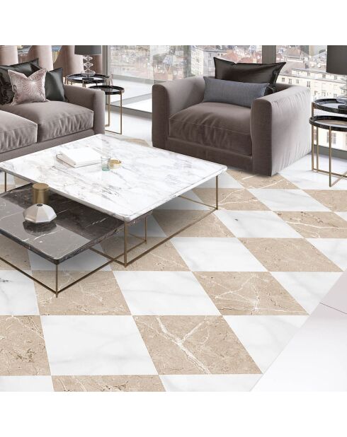 Tapis vinyle Gadir sépia - 133x200 cm