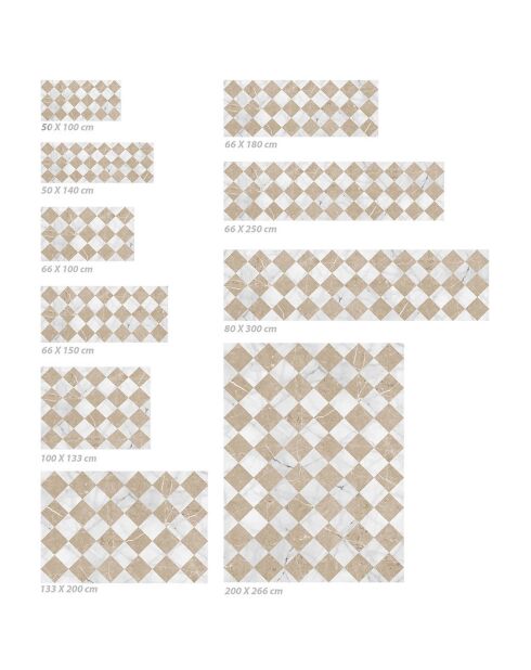 Tapis vinyle Gadir sépia - 133x200 cm