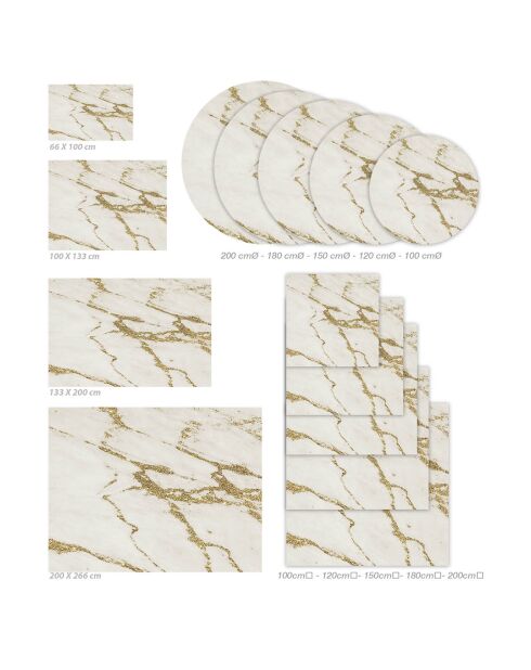 Tappeto vinilico in marmo marmore/oro - 133x200 cm