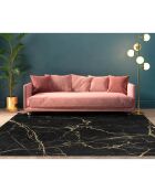 Tapis vinyle carré Marble noir/doré - 180x180 cm