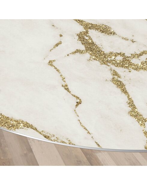 Tappeto vinilico rotondo in marmo marmorizzato e oro - D.200 cm