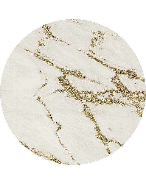 Tappeto vinilico rotondo in marmo marmorizzato e oro - D.200 cm