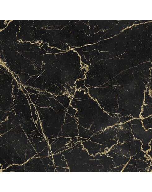 Tapis vinyle carré Marble noir/doré - 200x200 cm
