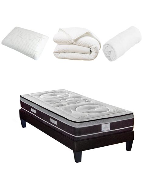 Pack prêt-à-dormir 5 pièces Divin gris/blanc - 90x190 cm
