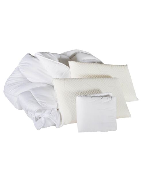 Pack prêt-à-dormir 6 picèes Divin gris/blanc - 160x200 cm