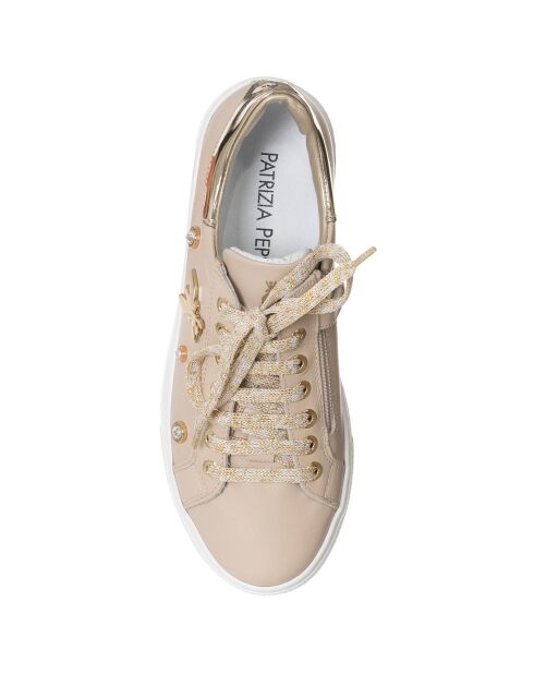 Sneakers en Cuir Serafina beiges