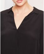 Blouse 100% Soie Silky noire