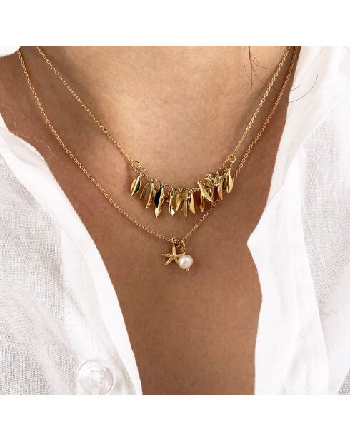 Collier Lylo Etoile de Mer en laiton doré & Perle