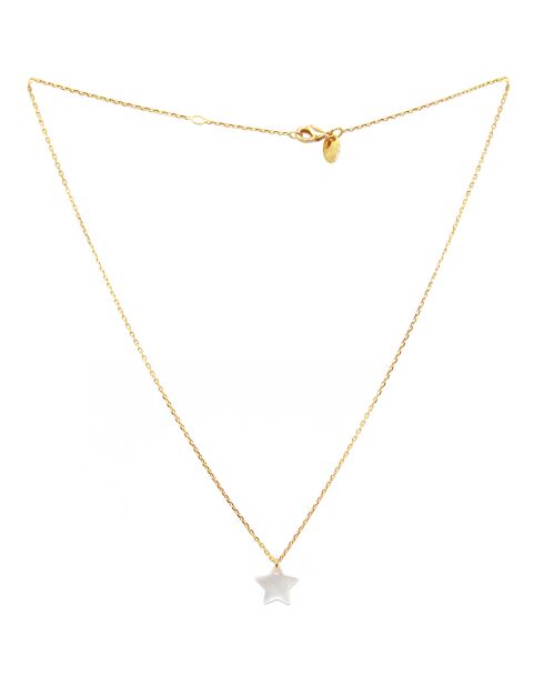 Collier Charm Etoile en laiton doré & Nacre