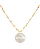 Collier Charm Amour en laiton doré & Nacre