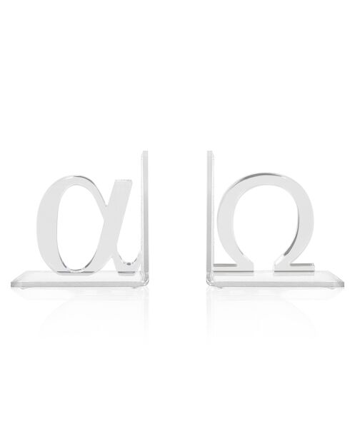 Porte-livres Alfa/Omega transparent - 24x10x12.5 cm