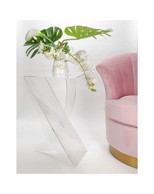 Table basse transparente - 41x30x66 cm