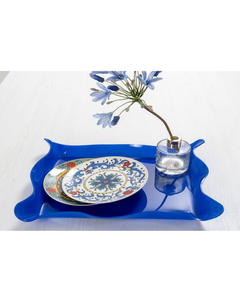 Plateau Drappeggi bleu - 55x32x5 cm