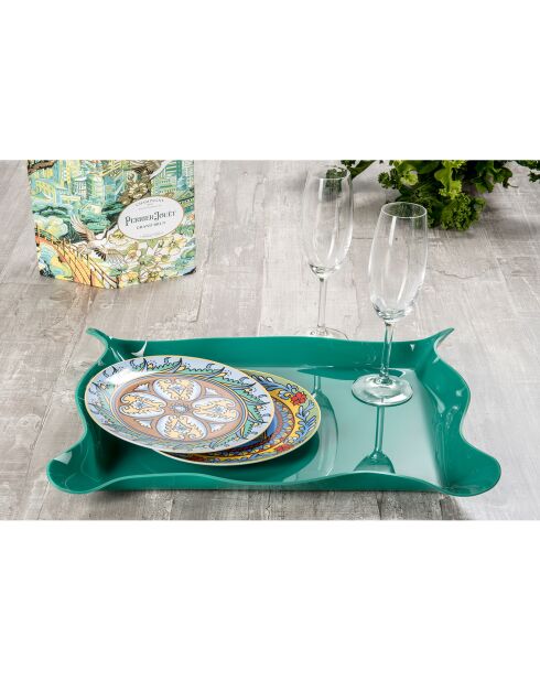 Vassoio Drappeggi verde scuro - 55x32x5 cm