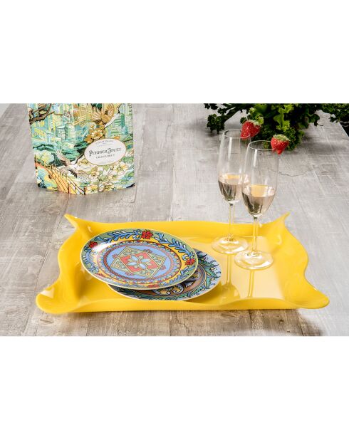 Plateau Drappeggi jaune - 55x32x5 cm