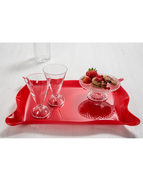 Vassoio rosso Drappeggi - 55x32x5 cm