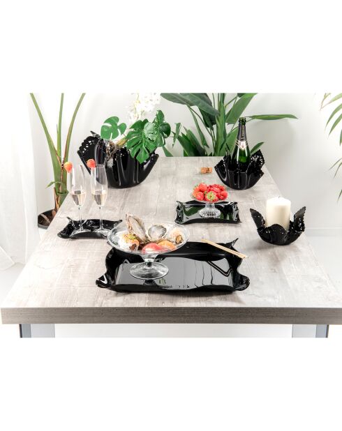 Plateau Drappeggi noir - 55x32x5 cm