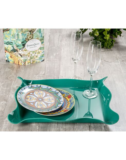 Plateau Drappeggi vert fonçé - 41x31x5 cm