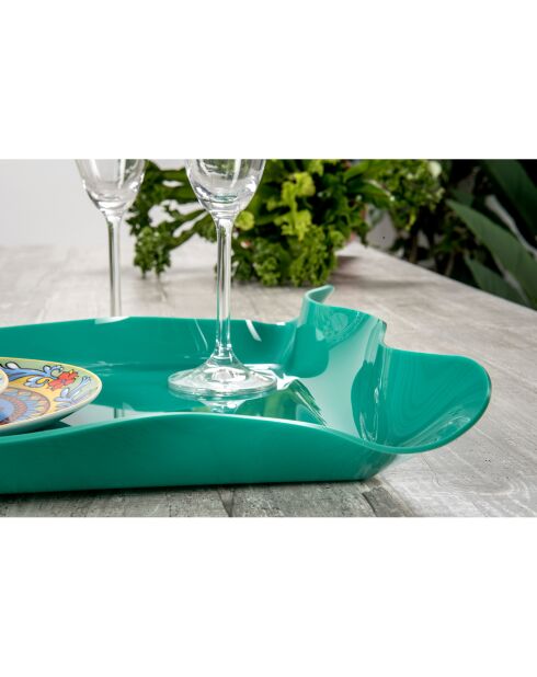 Vassoio Drappeggi verde scuro - 41x31x5 cm