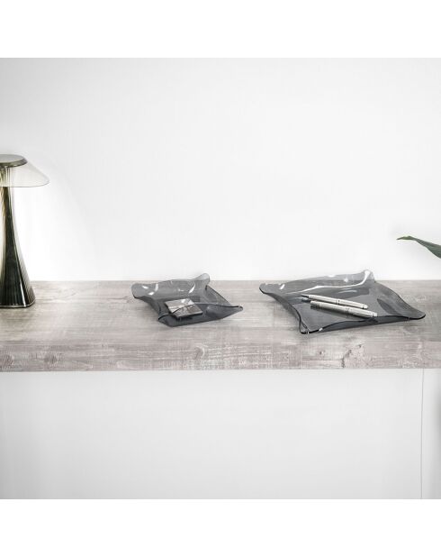 Vassoio tascabile vuoto affumicato - 23x23x3 cm