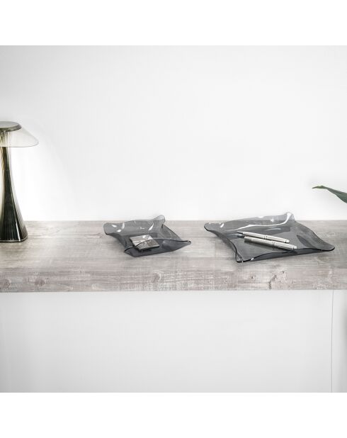 Plateau Vide poche  fumé - 23x23x3 cm