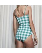 Maillot de bain 1 pièce Vichy vert