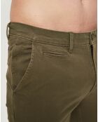 Pantalon chino slim Flex kaki foncé
