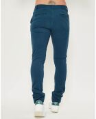 Pantalon chino slim Flex bleu canard