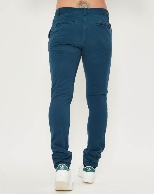 Pantalon chino slim Flex bleu canard