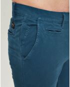 Pantalon chino slim Flex bleu canard