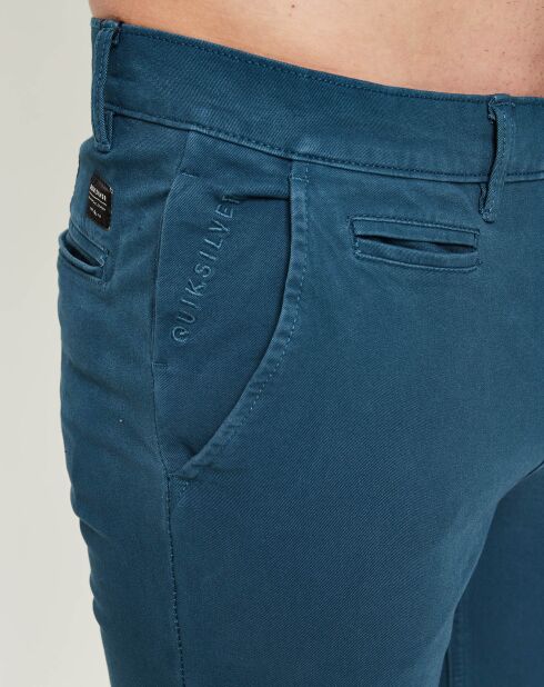 Pantalon chino slim Flex bleu canard