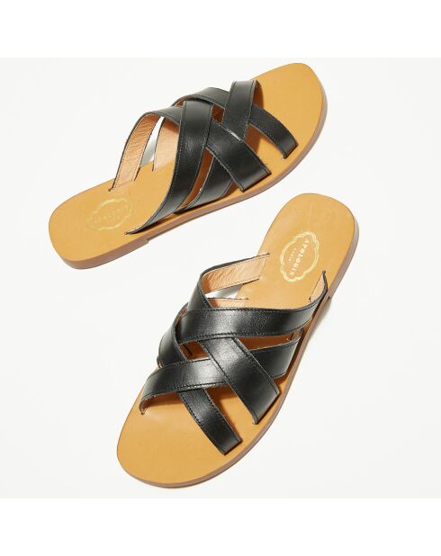 Mules en Cuir Lola noires