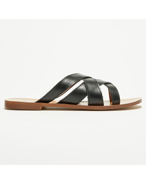 Mules en Cuir Lola noires