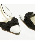 Slingbacks en Cuir & Velours de Cuir Ligue noir/blanc - Talon 7 cm