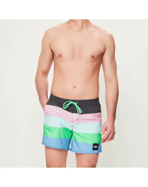 Pantalones cortos de baño Horizon negro/verde/turquesa