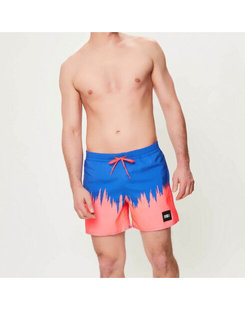 Dip Dye Badeshorts in Marineblau/Neonrosa