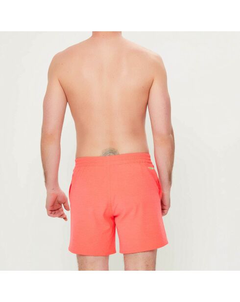 Neuauflage Badeshorts in Neonkorallenrot mit Logo