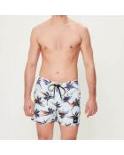 Short de bain Summer Flowers bleu/gris
