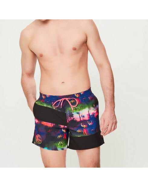 Pantalones cortos de baño negro/rosa/verde Re-Issue