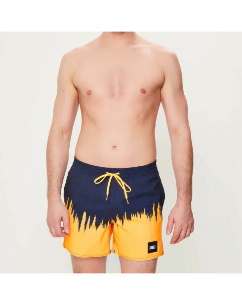Pantalones cortos de baño Dip Dye azul marino/naranja