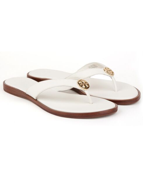 Witte leren muiltjes van Benton Finger